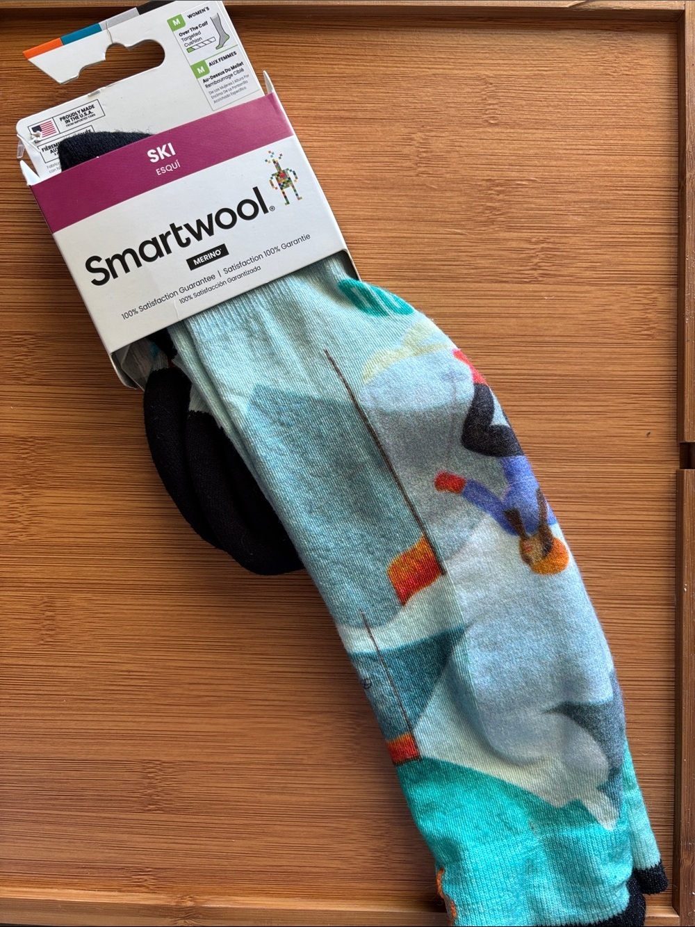 Smartwool women’s Ski Over the Cal Socks - Blue Targeted Cushion
